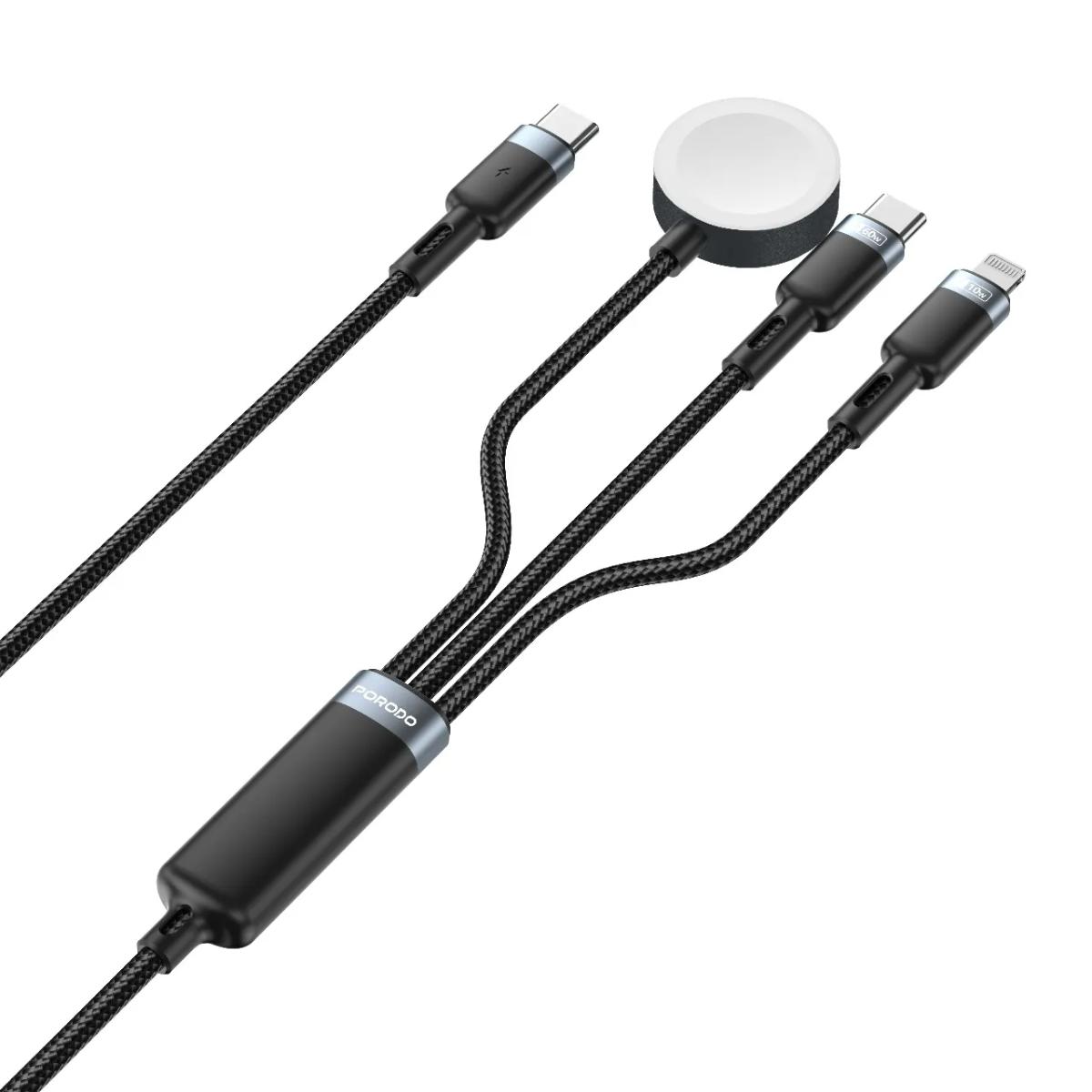 Porodo TrioLink 3-in-1 Fast Charging Cable