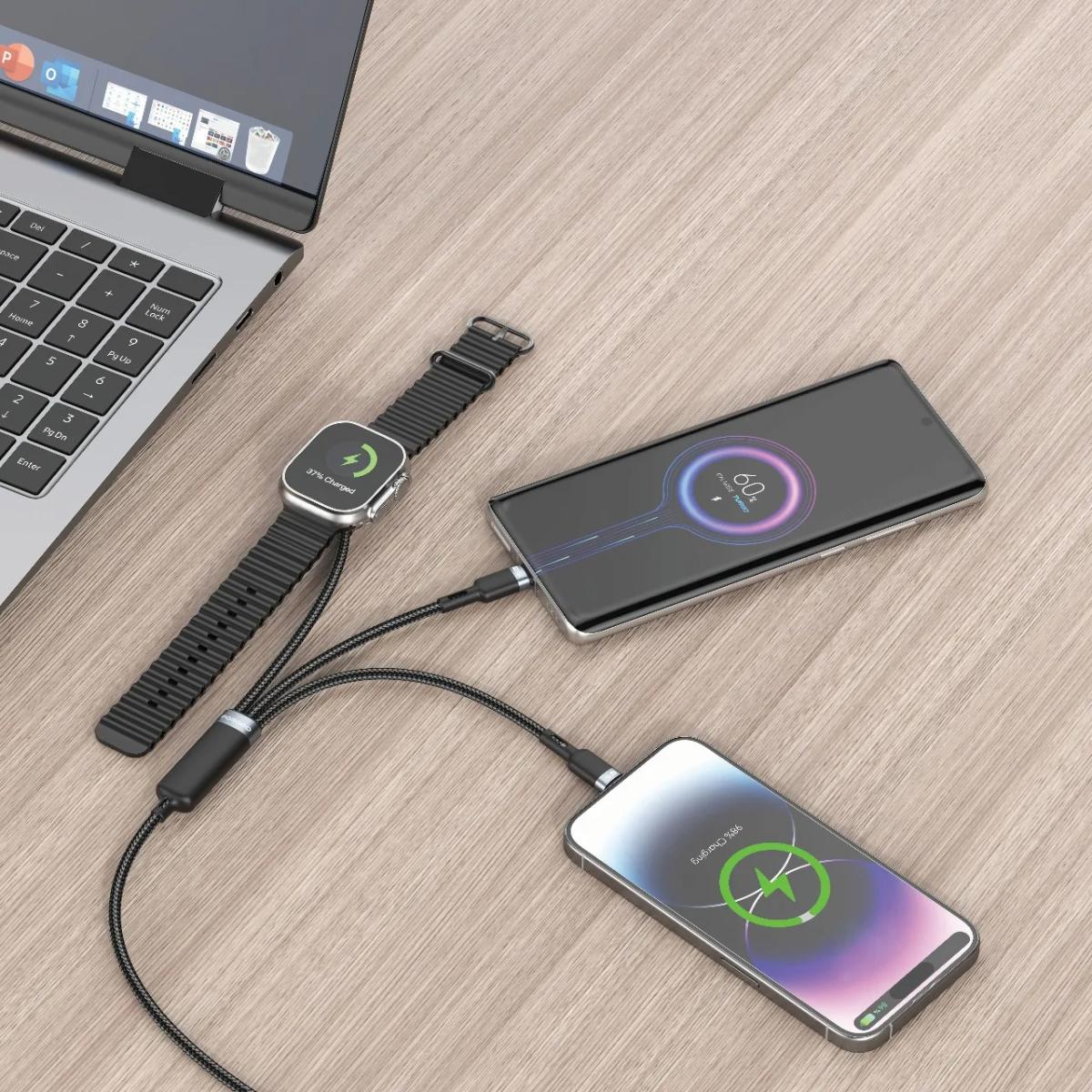 Porodo TrioLink 3-in-1 Fast Charging Cable
