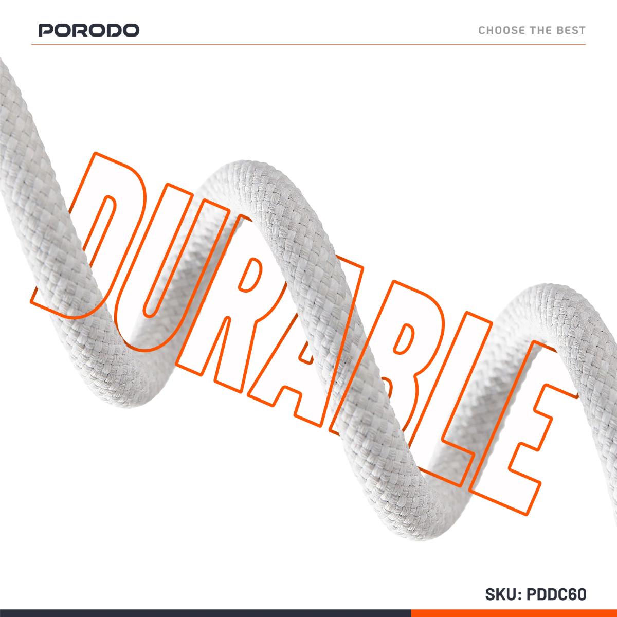 Porodo USB-C to USB-C PD 60W Braided Charging