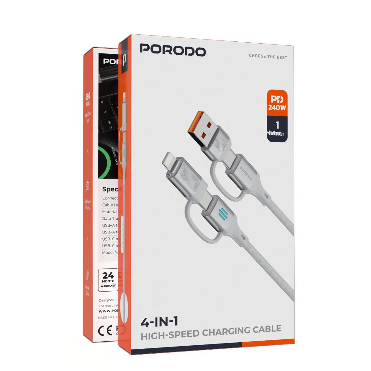 Porodo 4-in-1 High-Speed Charging Cable