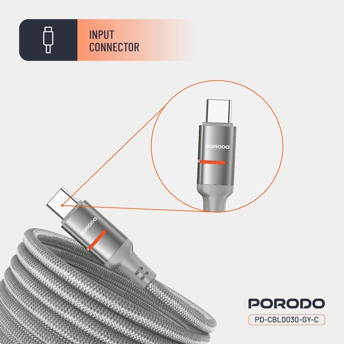 Porodo 60W USB-C to USB-C  Fast Charging Cable