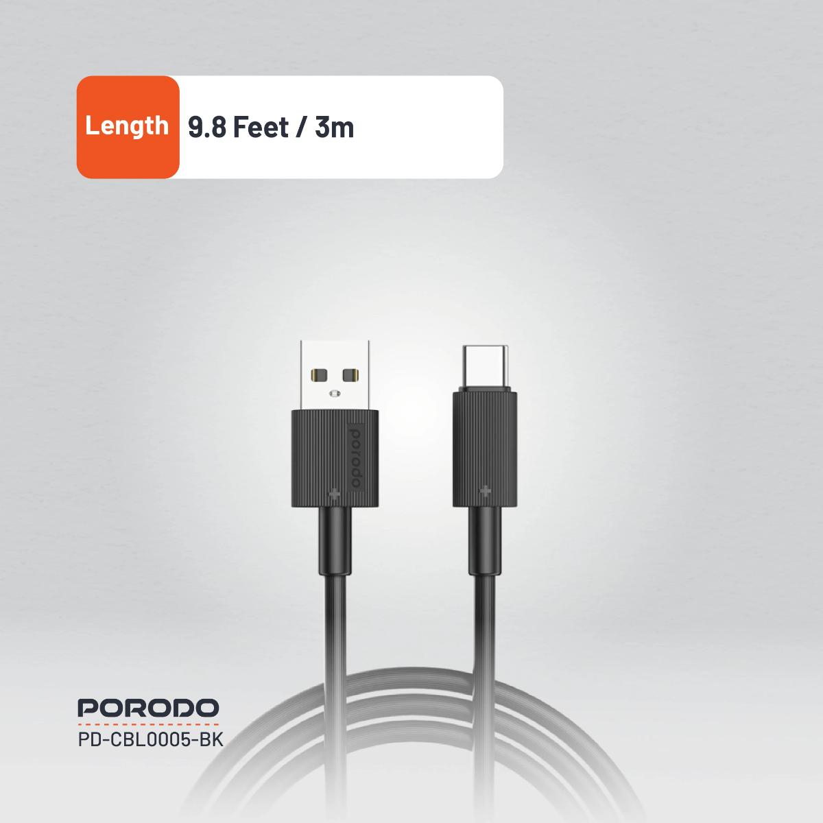 Porodo USB-A to USB-C Durable Charging Cable