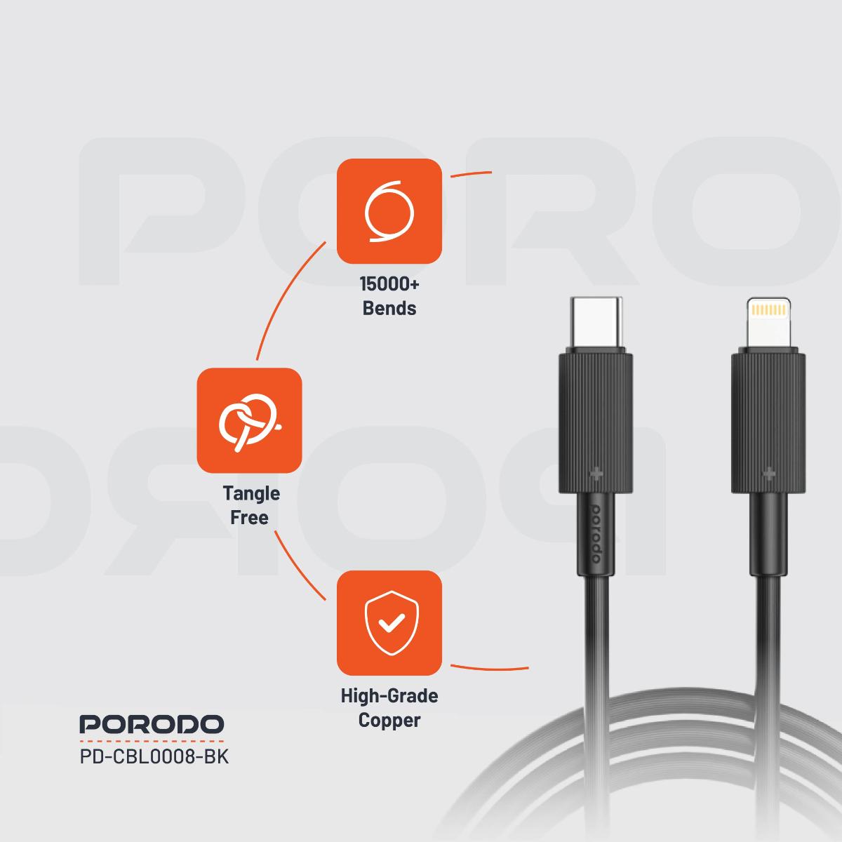 Porodo USB-C to Lightning  Cable