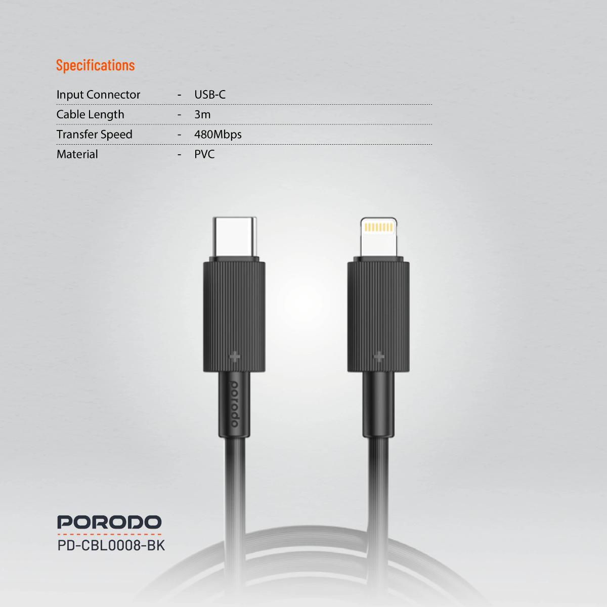 Porodo USB-C to Lightning  Cable