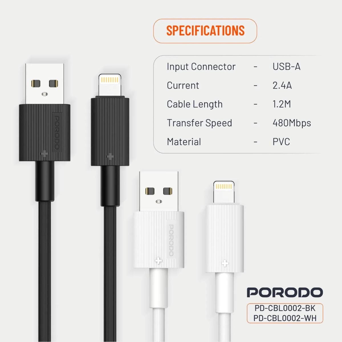 Porodo USB-A to Lightning  Cable