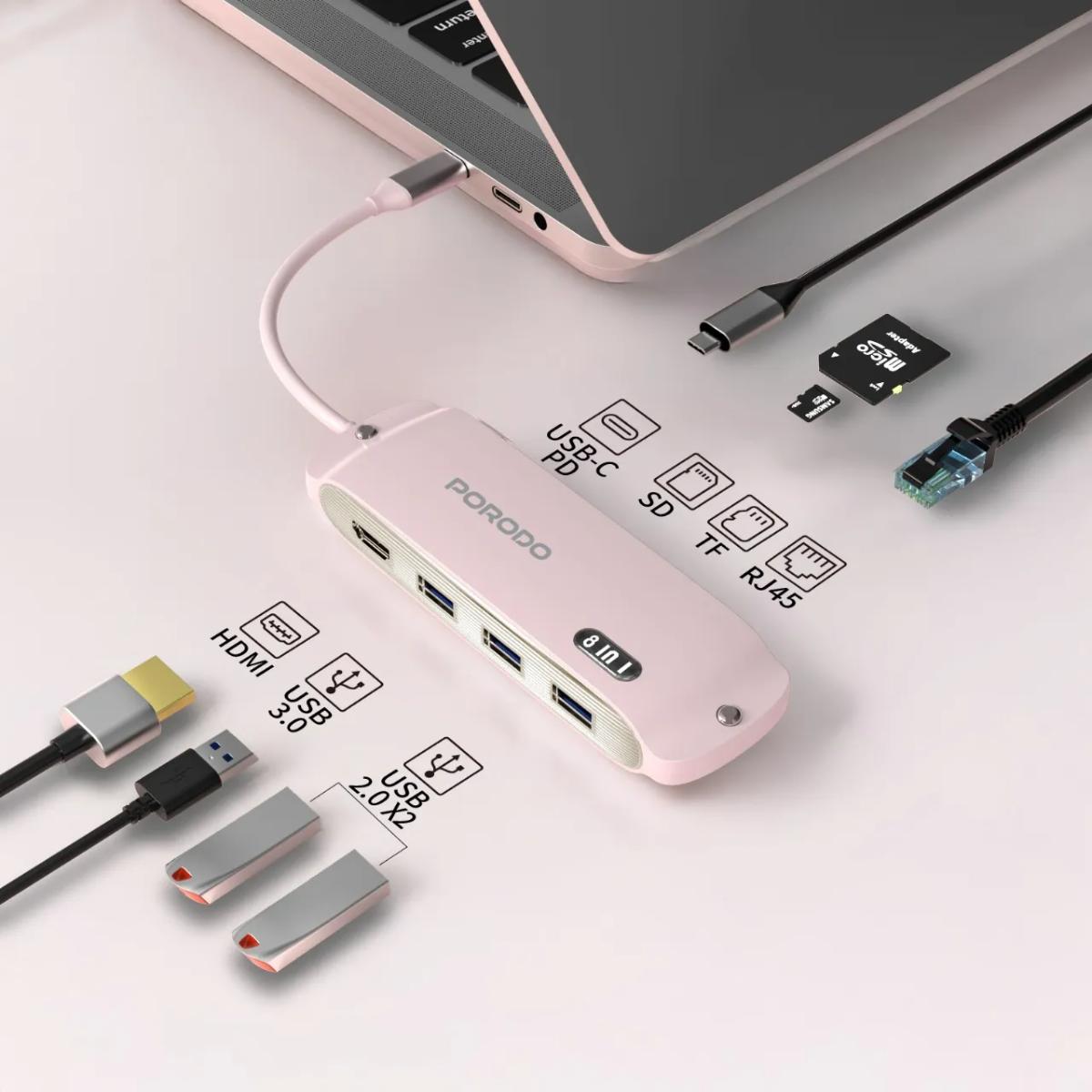 Porodo Malone Multi-Port USB-C HUB