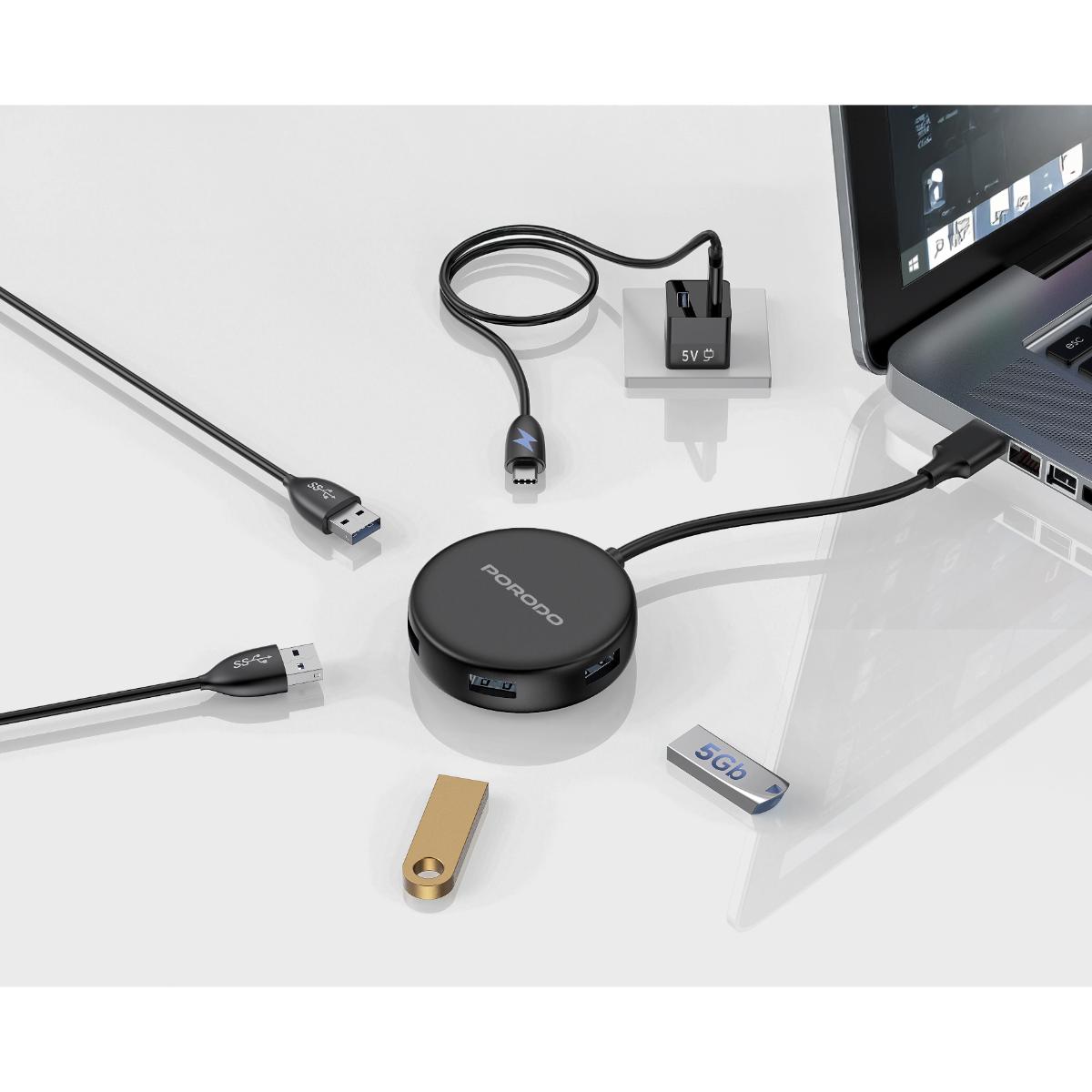 Porodo USB 3.0 Multi-Port Hub