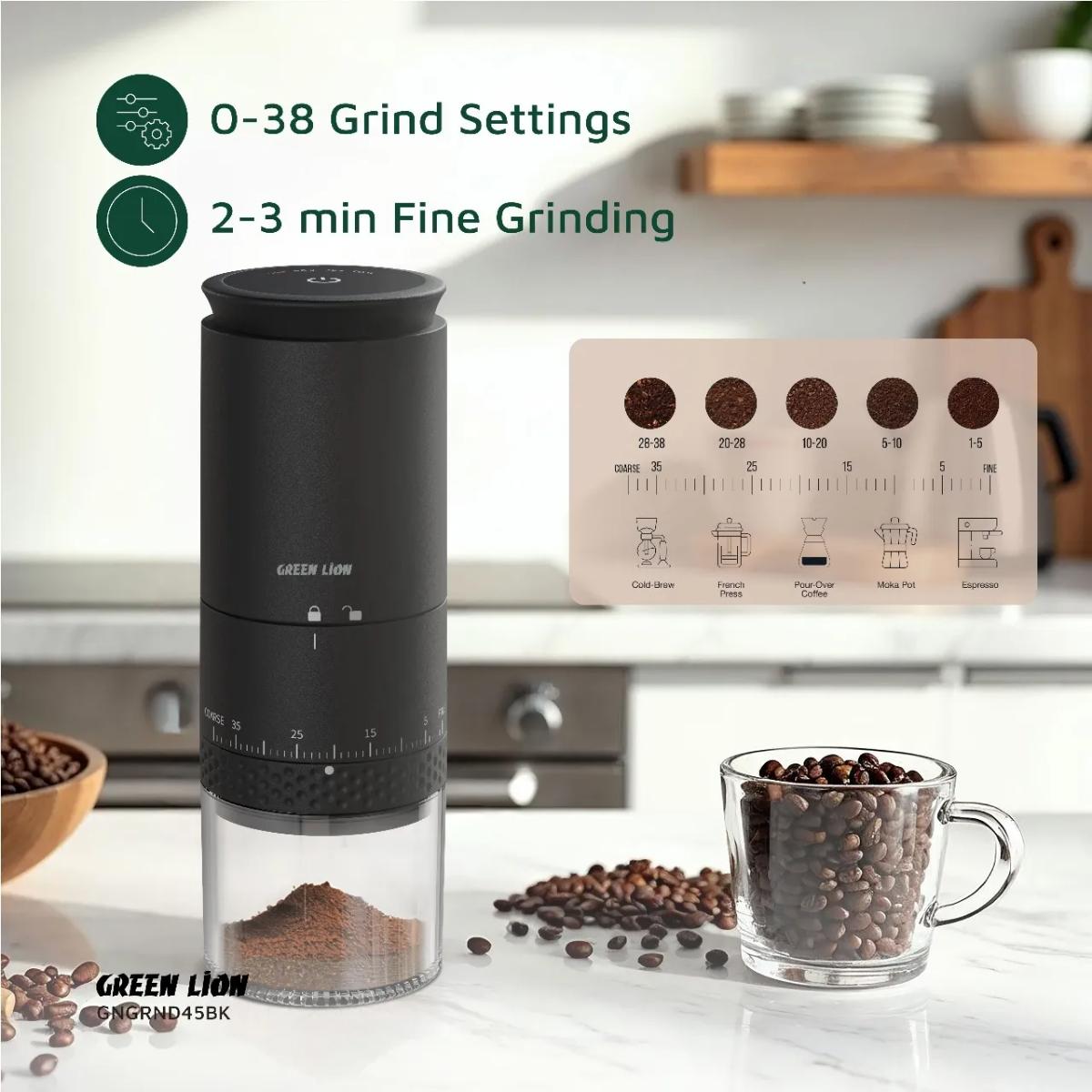 Green Lion Grind Pro Rechargeable Coffee Grinder