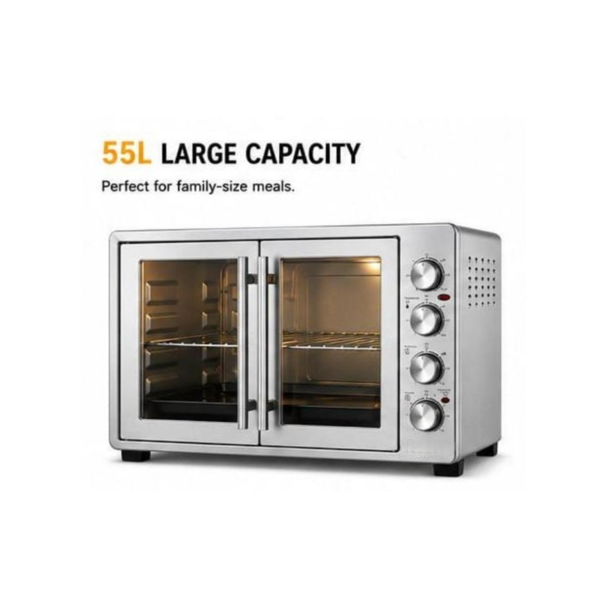 55L Double Door Electric Oven