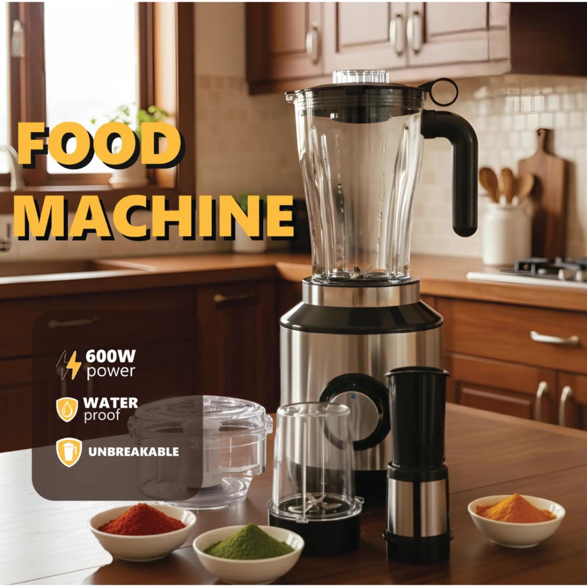 6-in-1 Multifunction Food Processor 600W Blender Mixer
