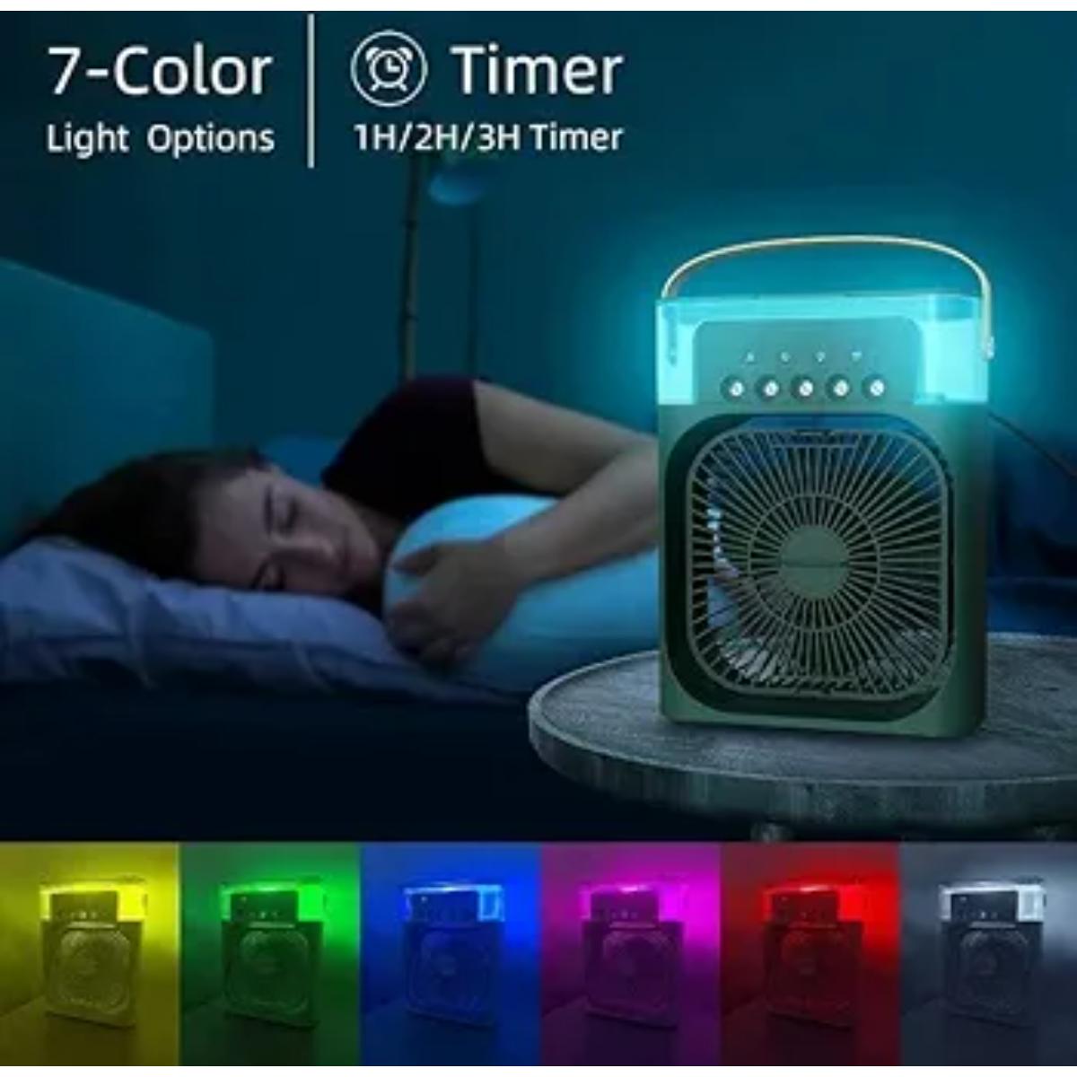 Portable Air Cooler Fan with Mist & RGB Light