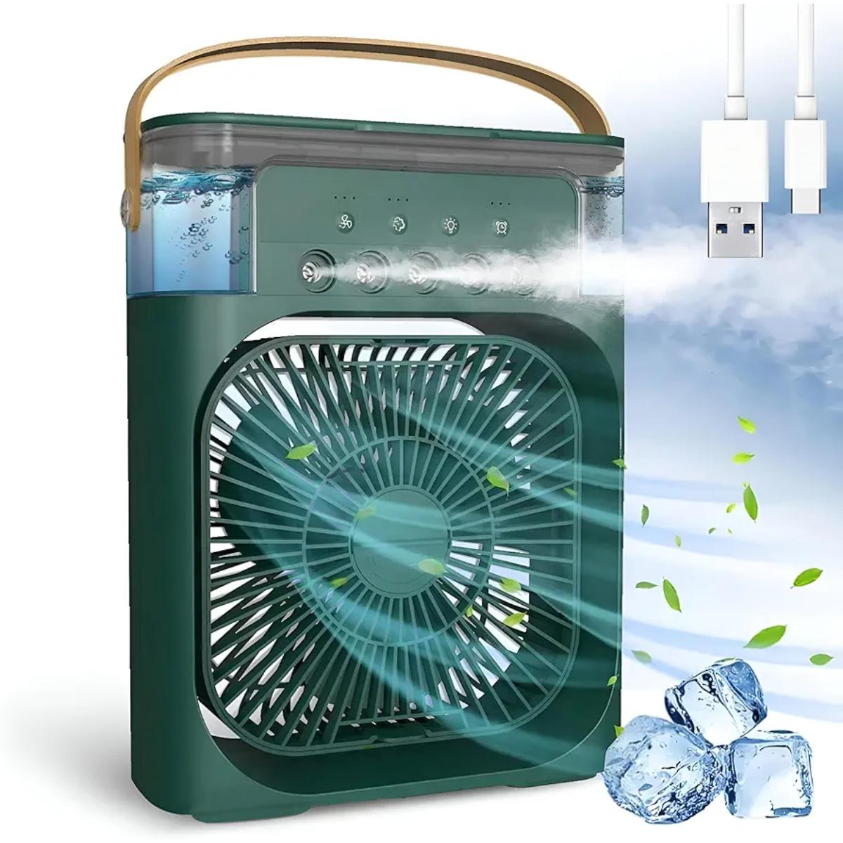 Portable Air Cooler Fan with Mist & RGB Light