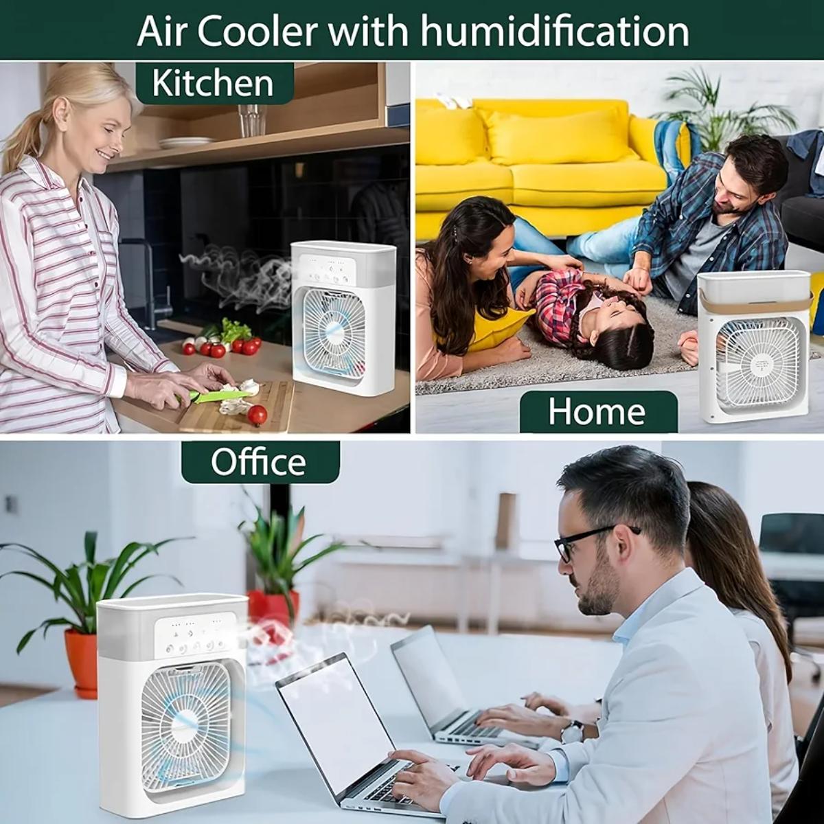 Portable Air Cooler Fan with Mist & RGB Light