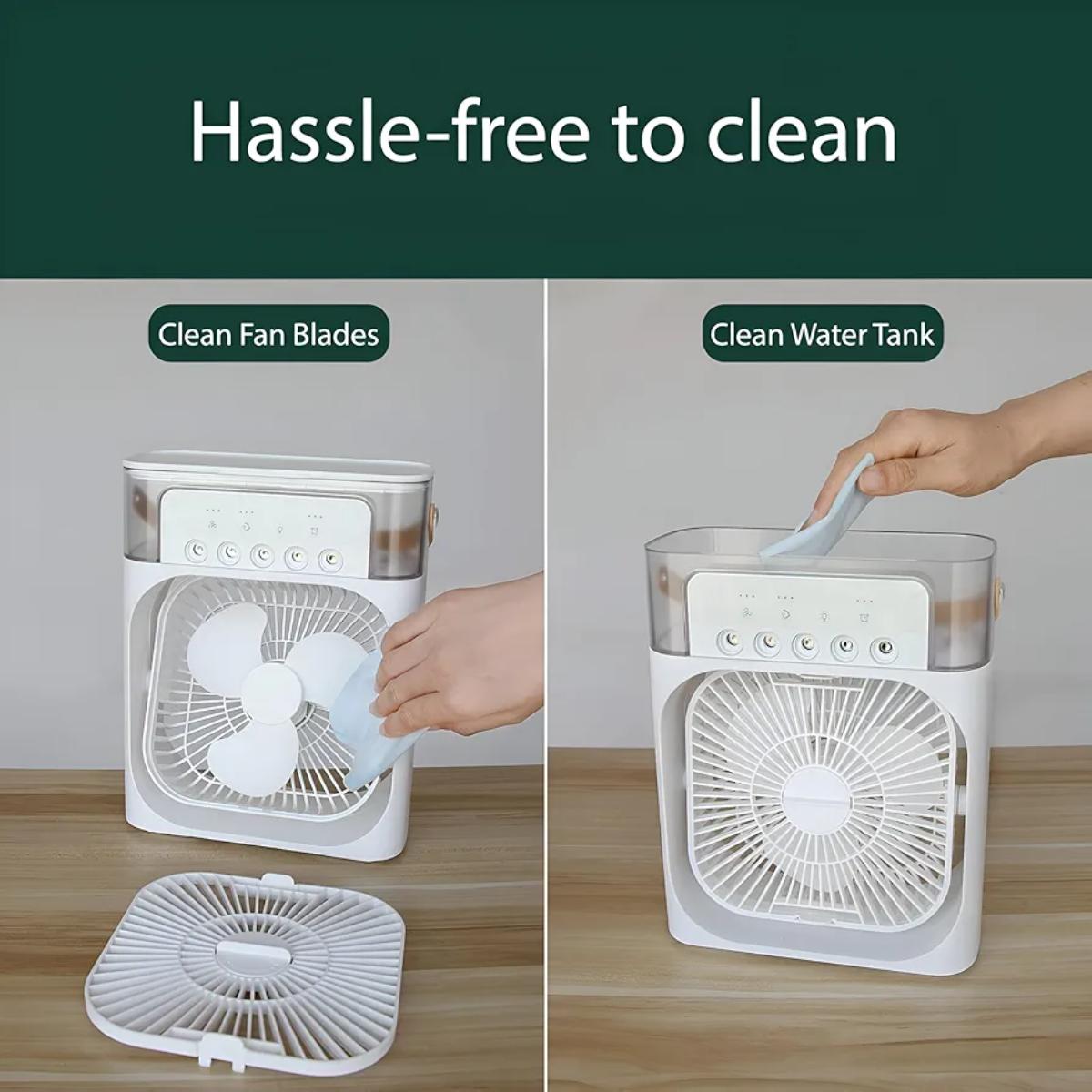 Portable Air Cooler Fan with Mist & RGB Light