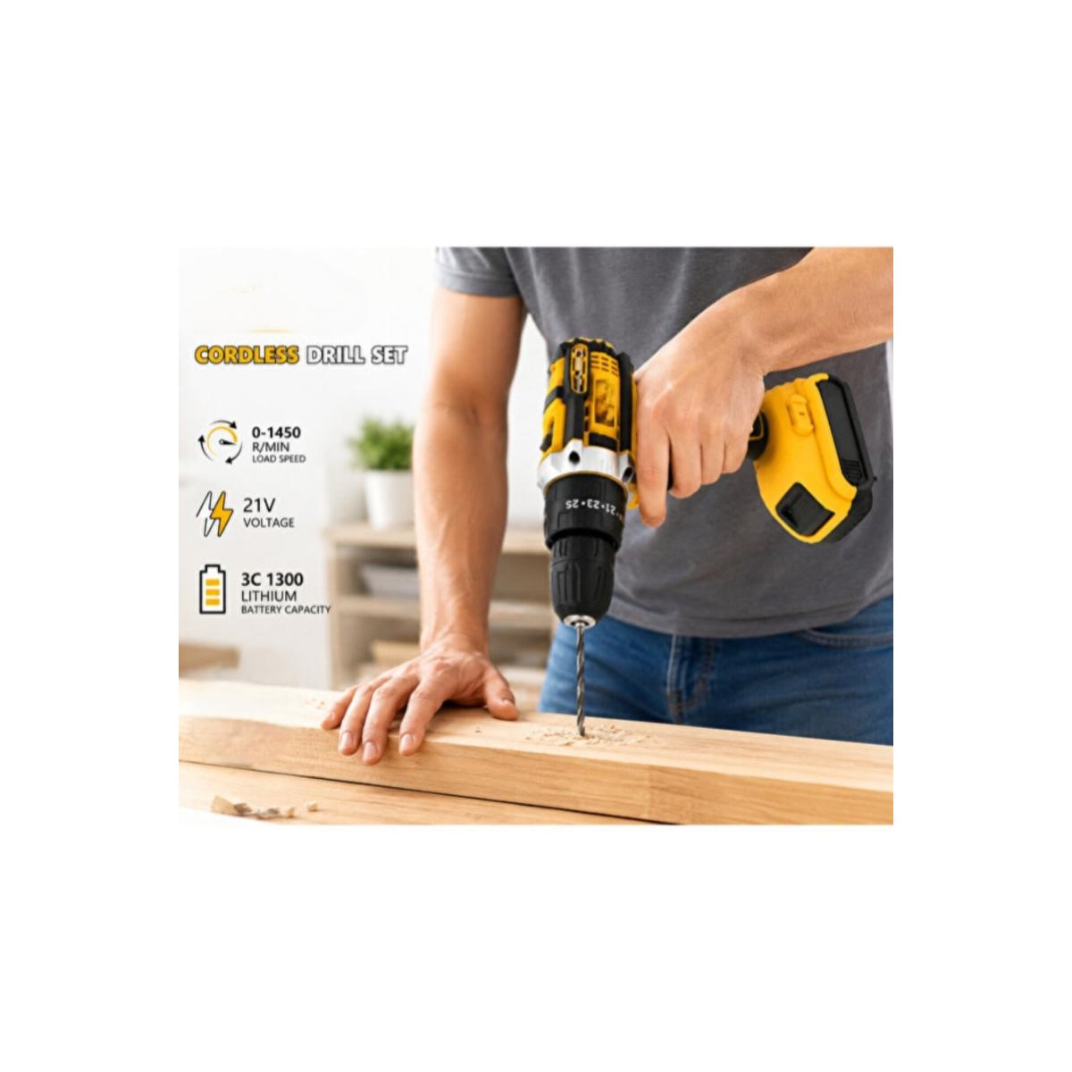 21V Cordless Drill Tool Set