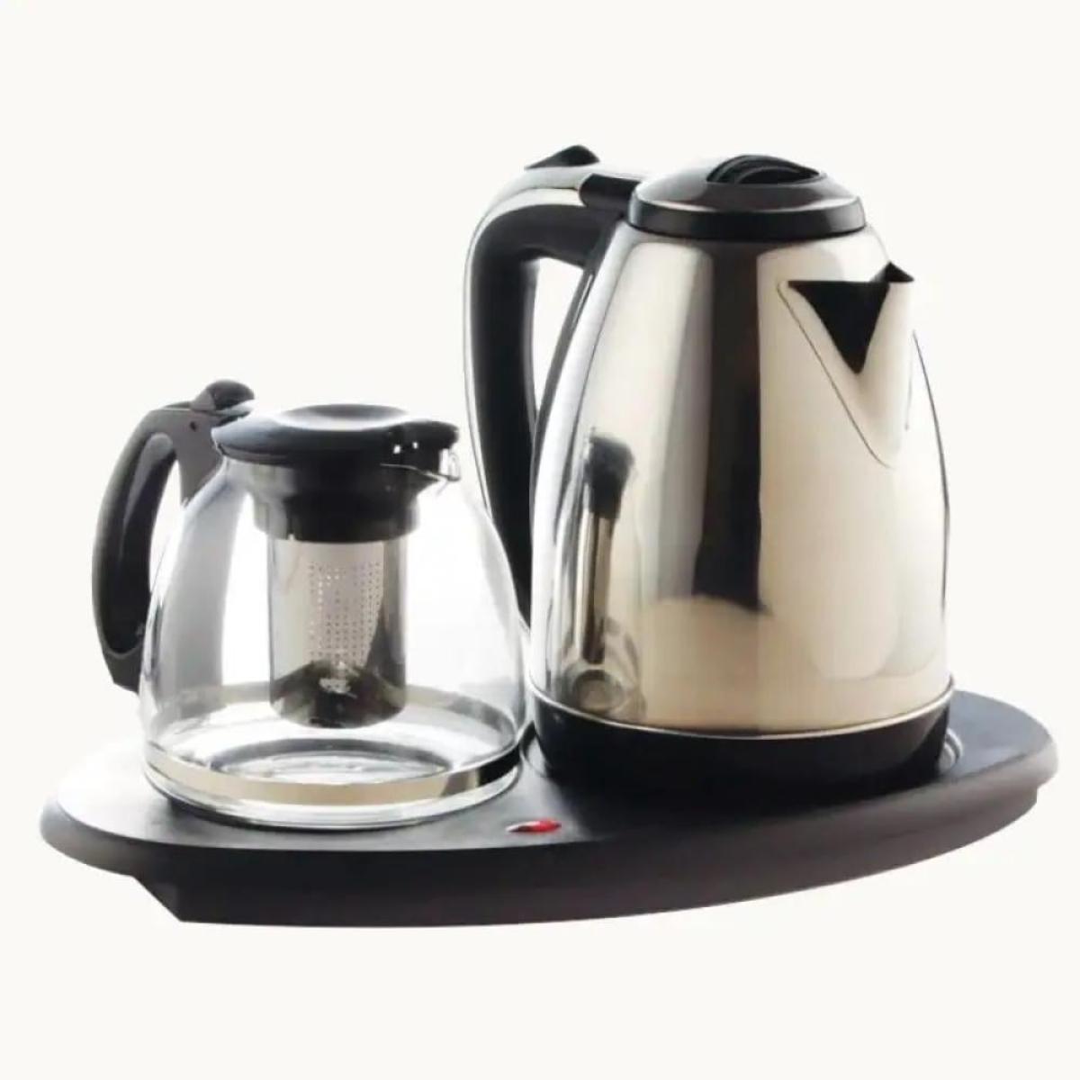 2L Electric Kettle with 1L Glass Tea Maker Tray
