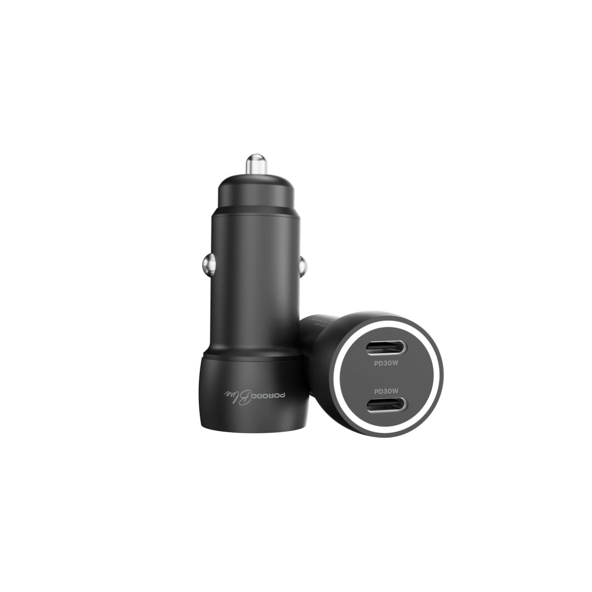 Porodo Blue 30W Dual Port Fast Car Charger