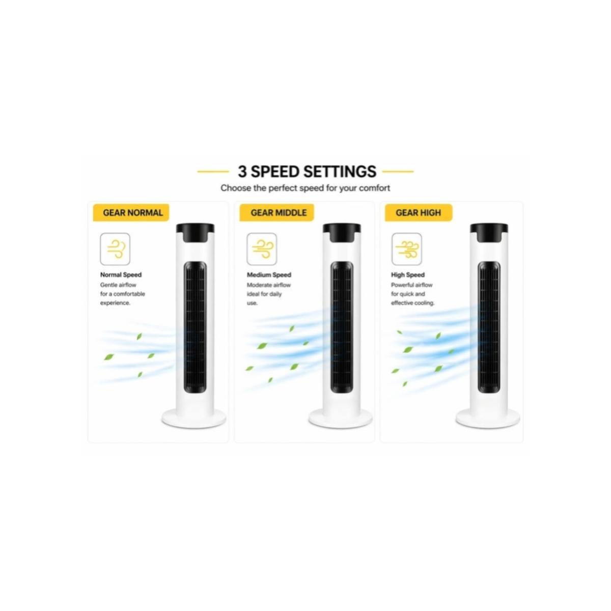 40W Tower Fan with 3 Speed Settings