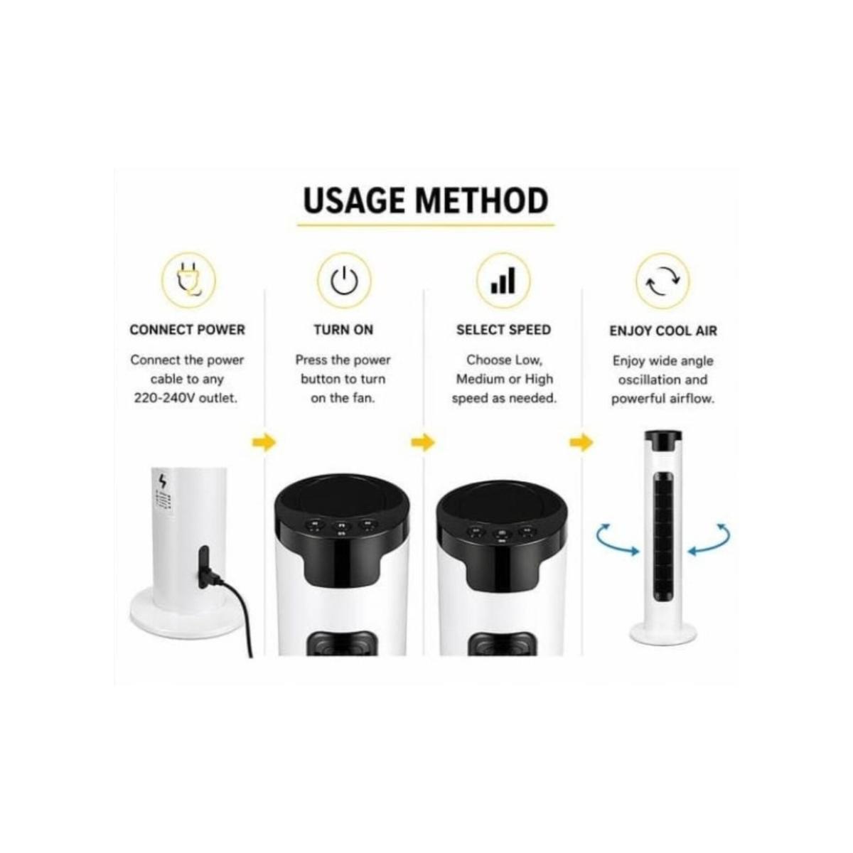 40W Tower Fan with 3 Speed Settings