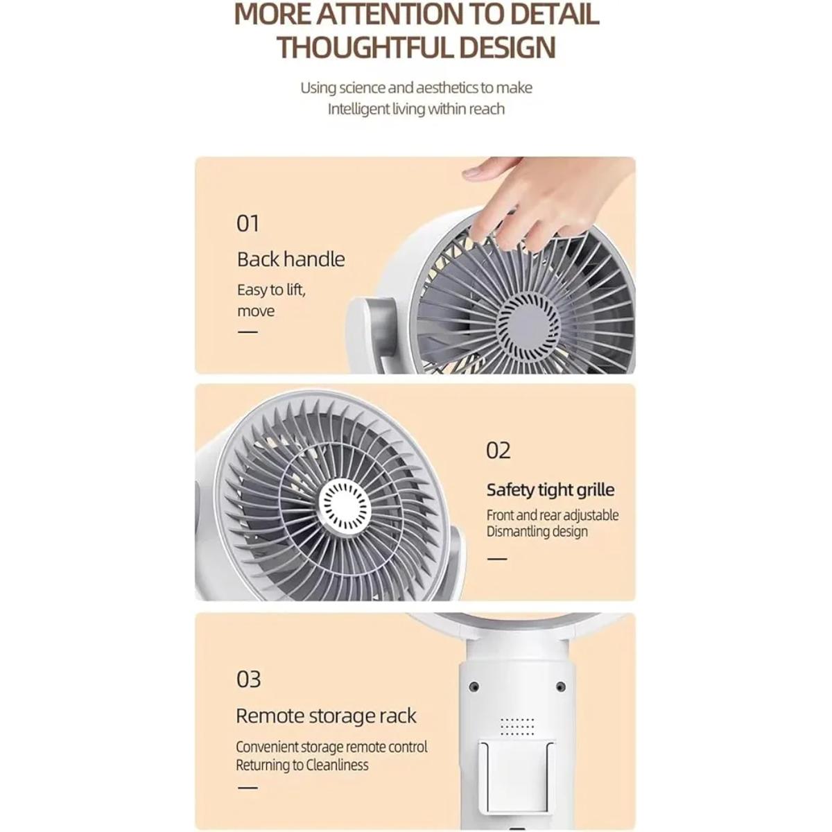 Portable Floor Circulating Fan with Remote