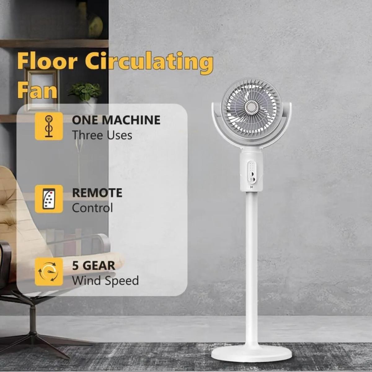 Portable Floor Circulating Fan with Remote