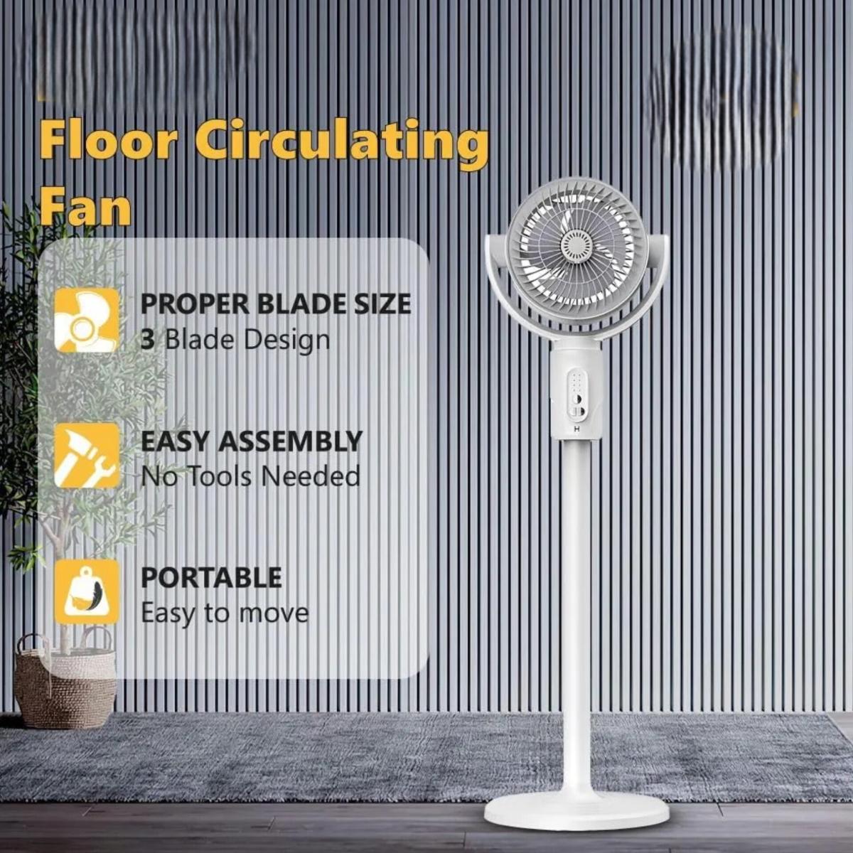 Portable Floor Circulating Fan with Remote