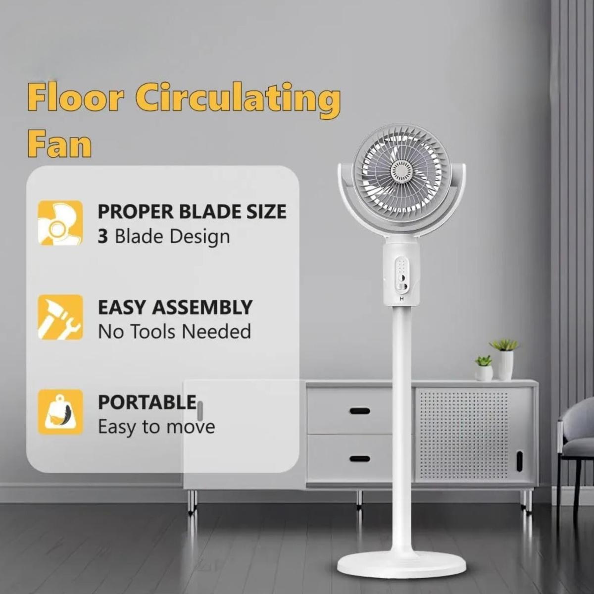 Portable Floor Circulating Fan with Remote