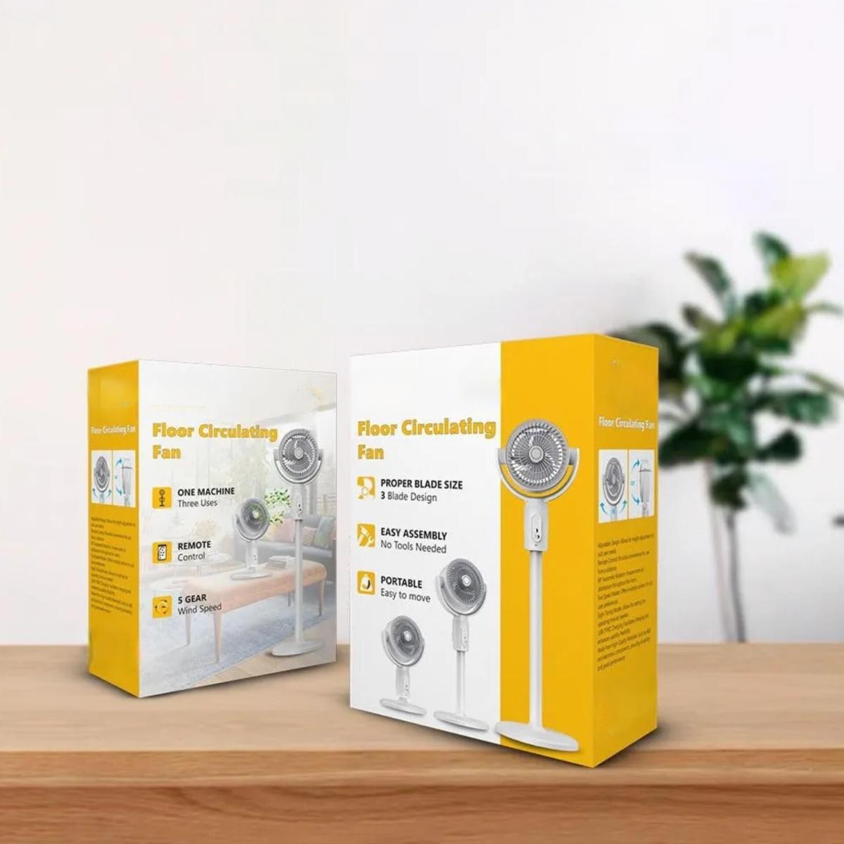 Portable Floor Circulating Fan with Remote