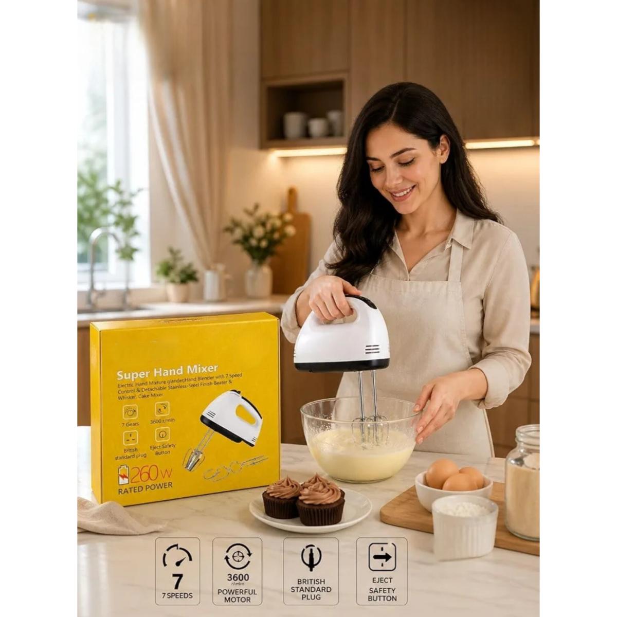 260W Electric Hand Mixer with 7 Speeds