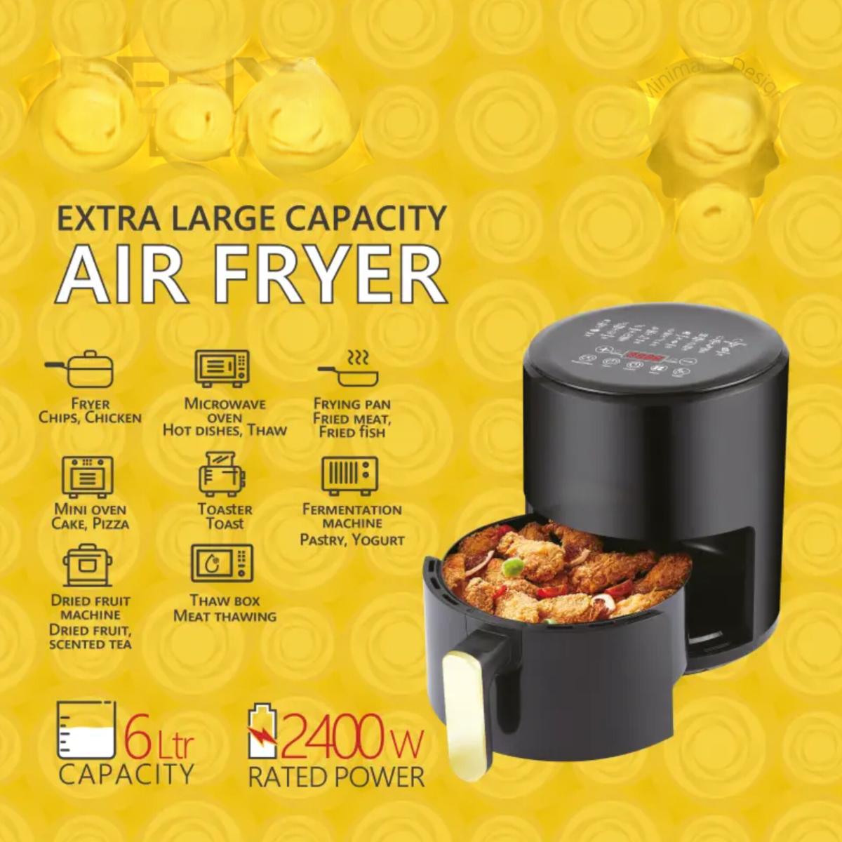 6L Digital Air Fryer 2400W