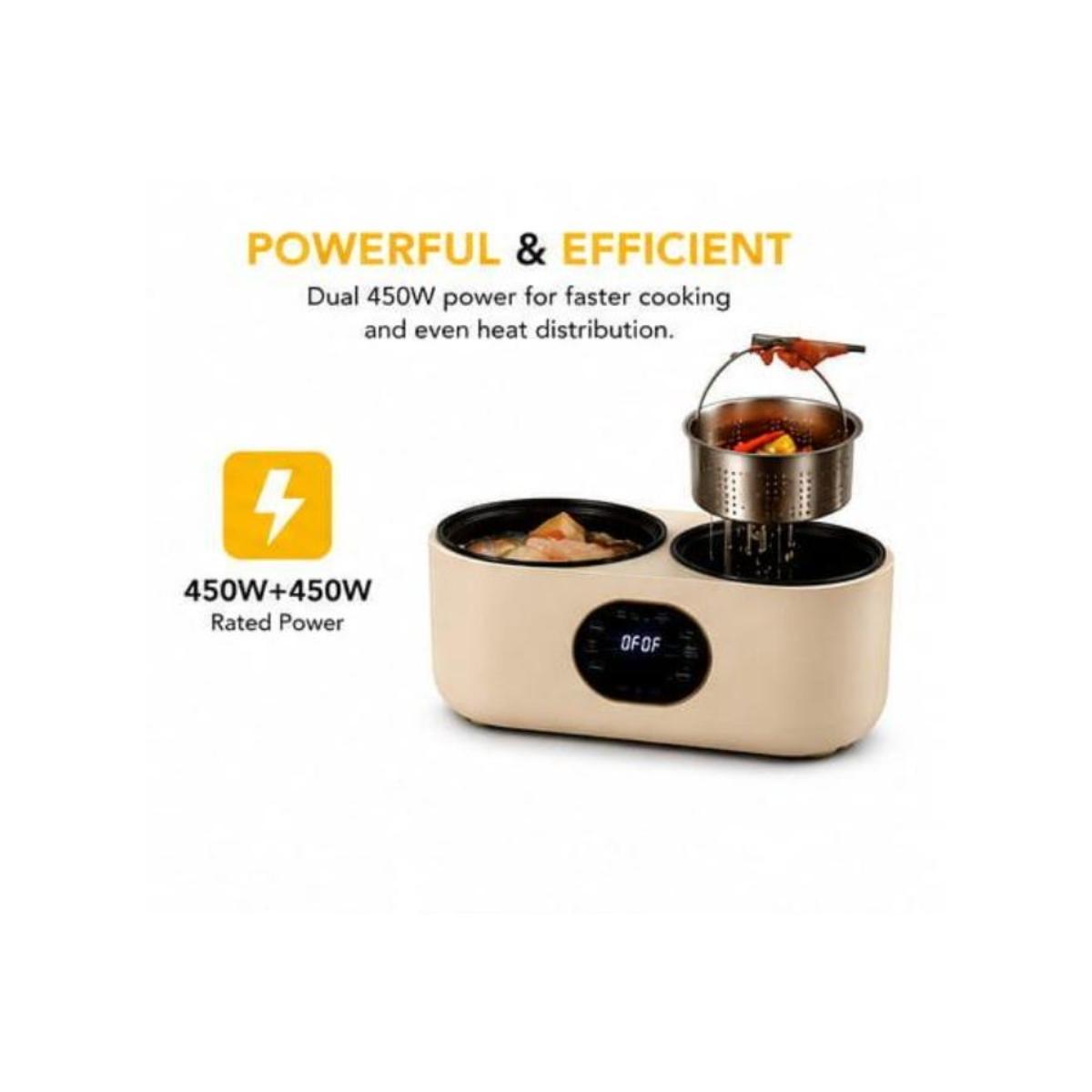 Double Pot Electric Rice Cooker 2L (1L+1L)