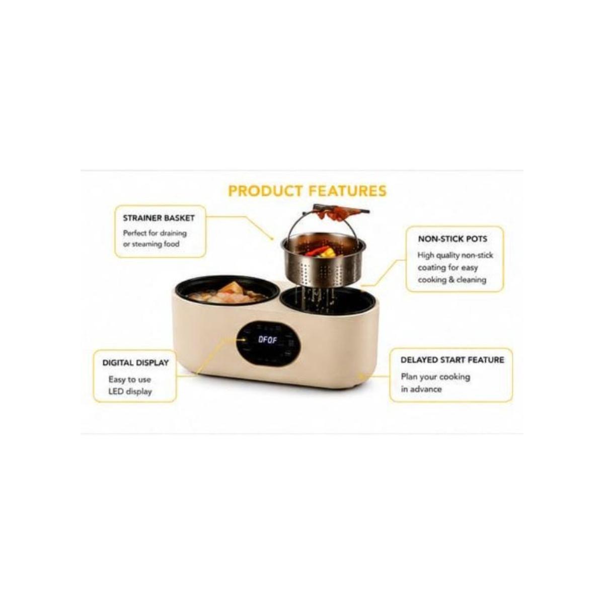 Double Pot Electric Rice Cooker 2L (1L+1L)