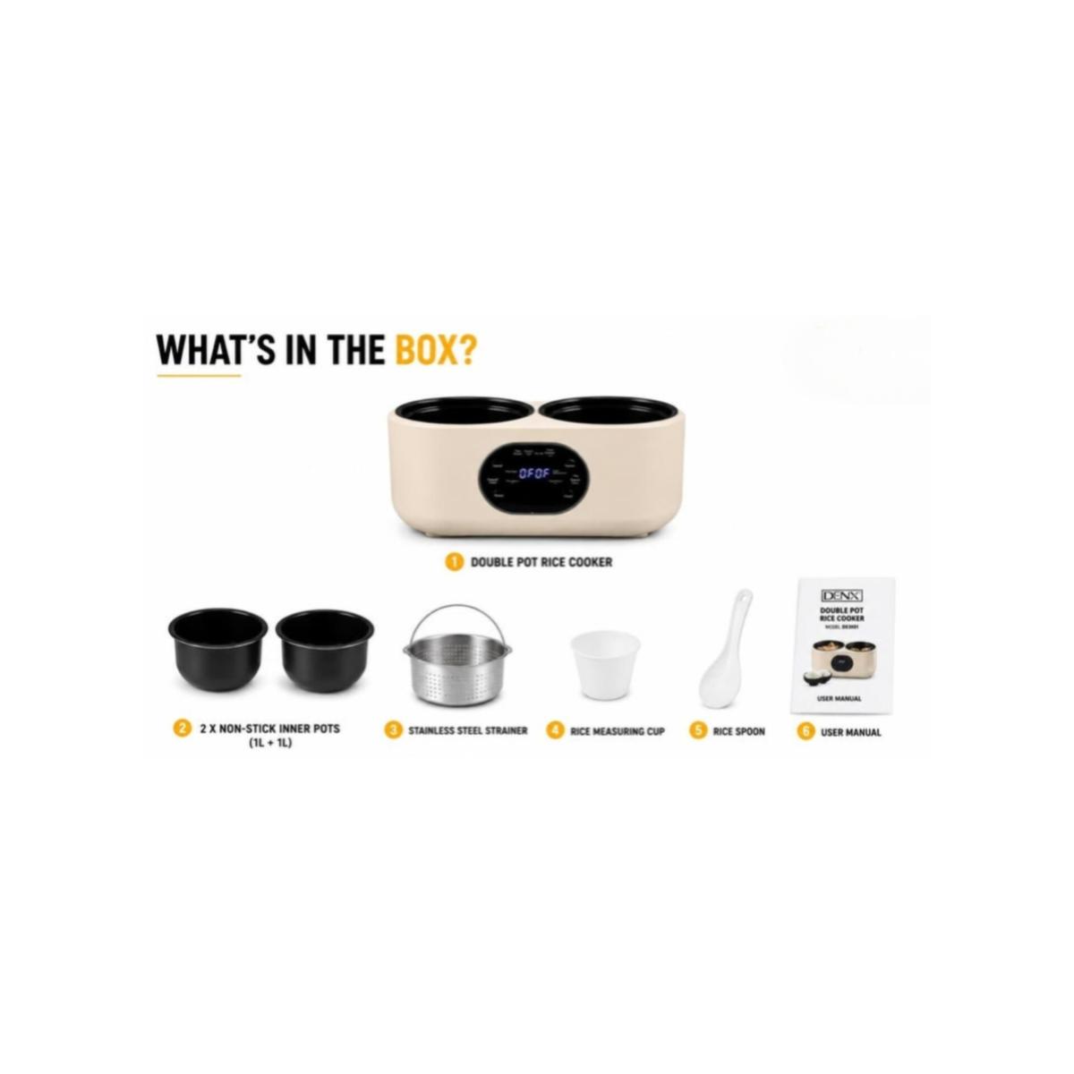 Double Pot Electric Rice Cooker 2L (1L+1L)