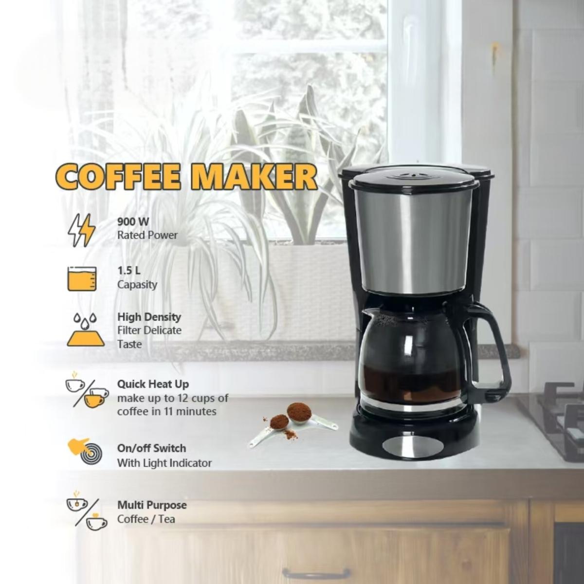 1.5L Electric Coffee Maker 900W