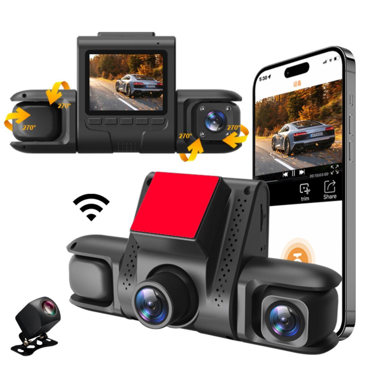 4 Camera Dash Cam 1080P WiFi GPS Car DVR