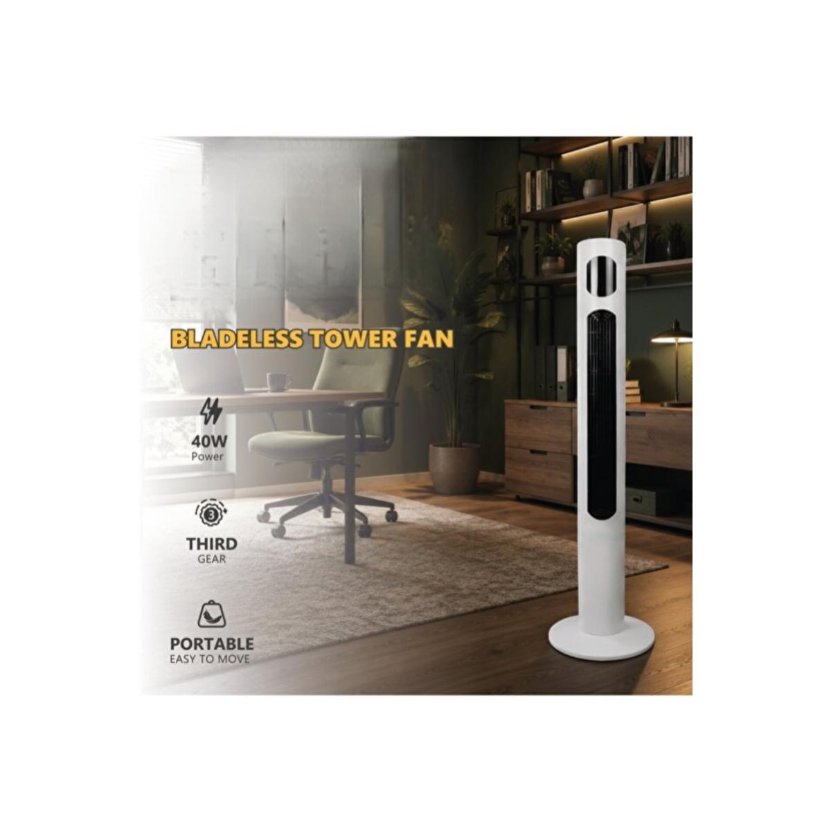 Bladeless Tower Fan 40W Portable Floor Fan