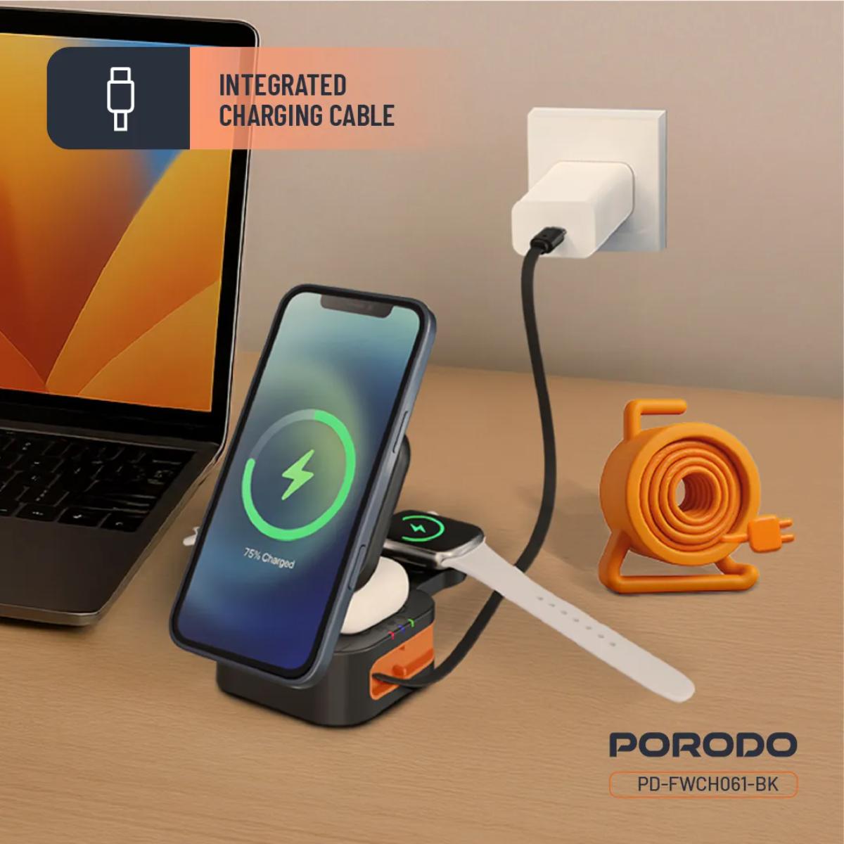 "Porodo Pocket-Sized Folding Wireless Charger "