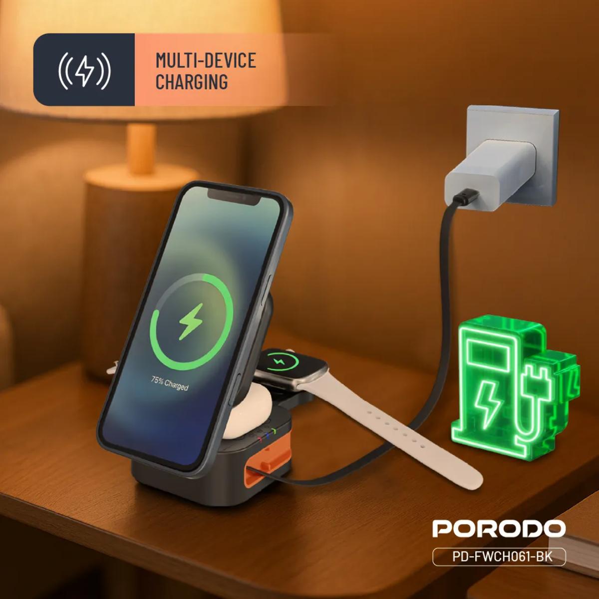 "Porodo Pocket-Sized Folding Wireless Charger "