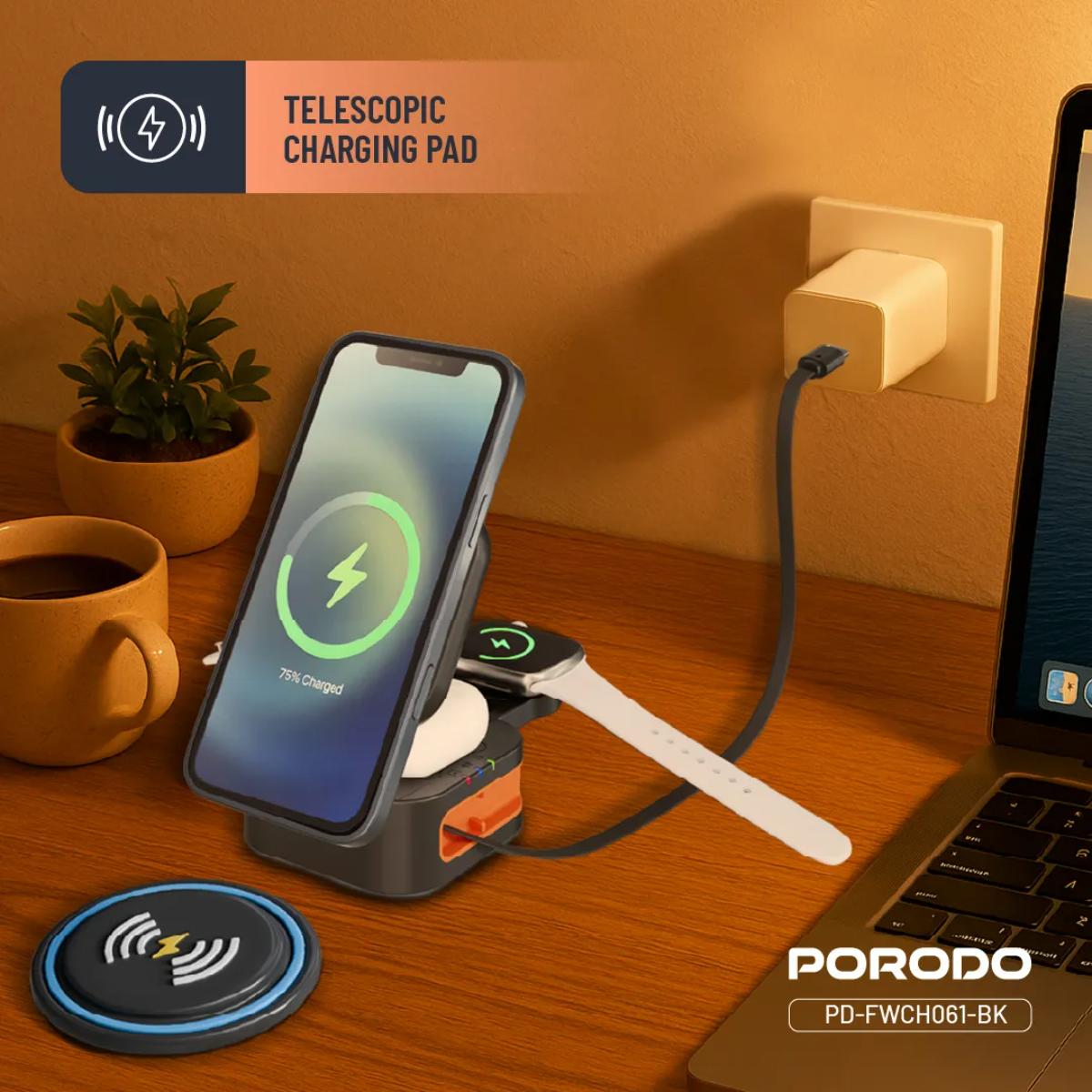 "Porodo Pocket-Sized Folding Wireless Charger "