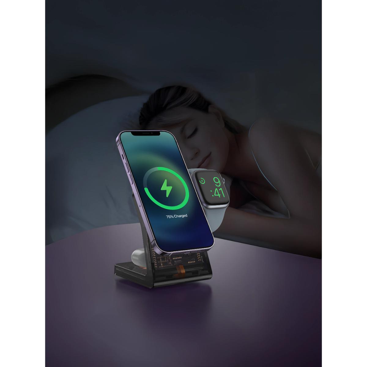 Porodo Transparent Shell Wireless Charging Stand