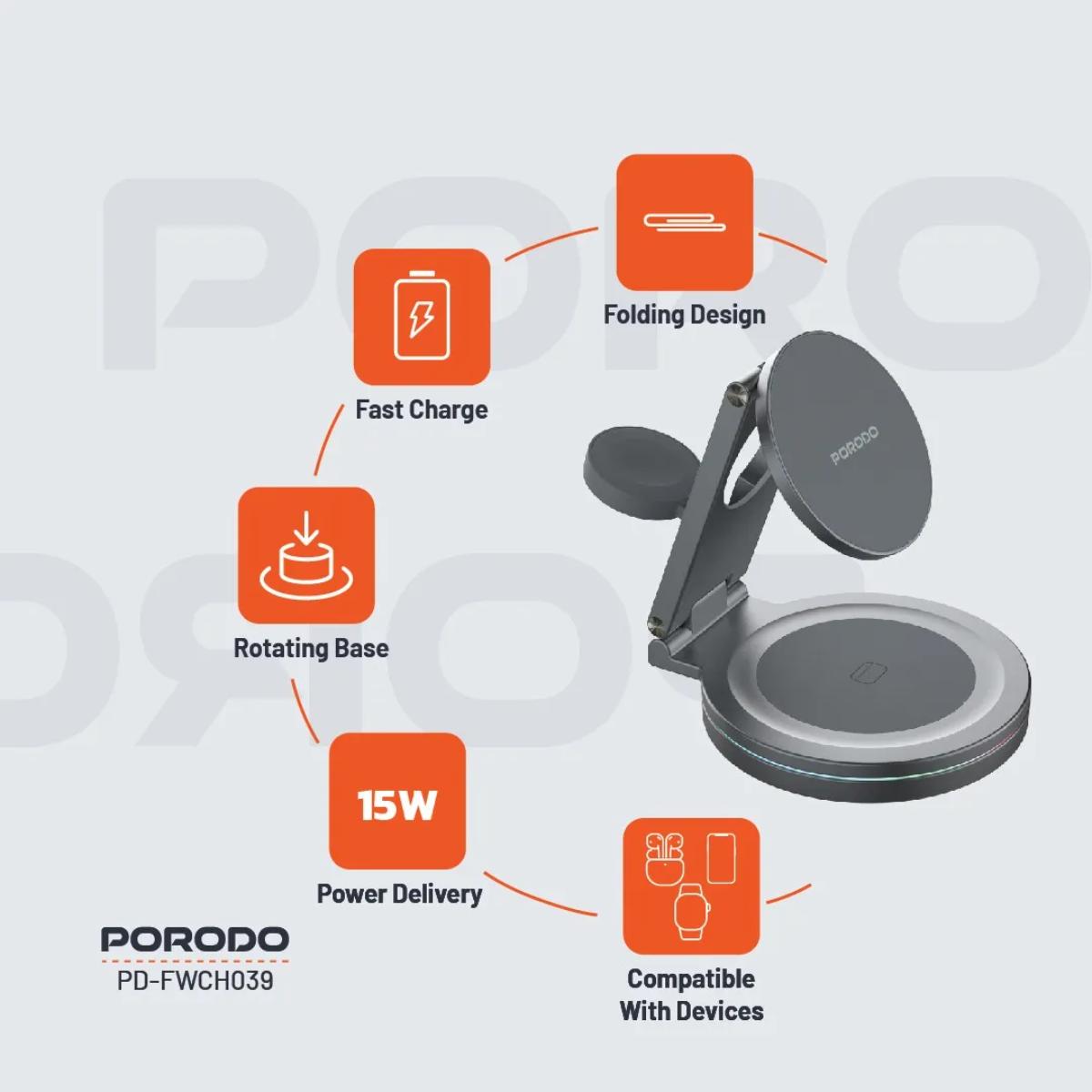3-in-1 Rotating Wireless Charger