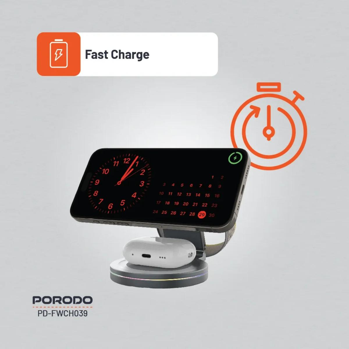 3-in-1 Rotating Wireless Charger