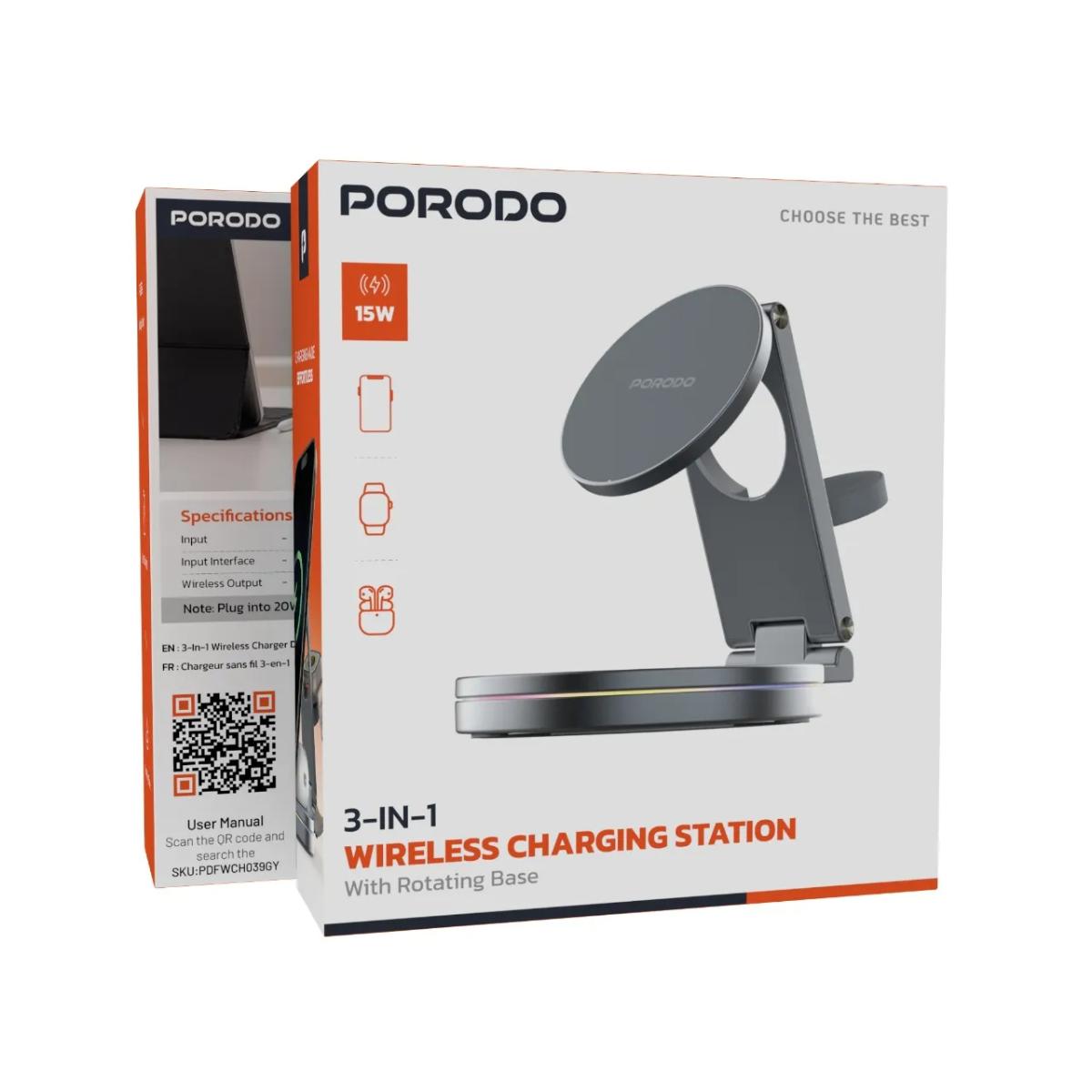 3-in-1 Rotating Wireless Charger