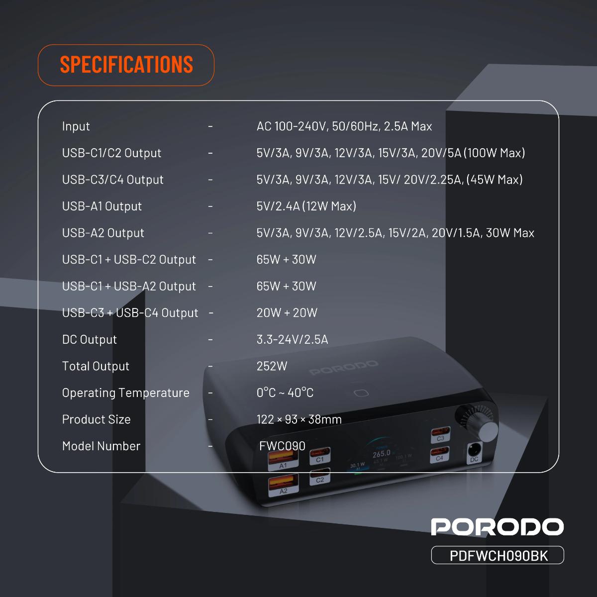 Porodo PowerGate Smart Charging Station
