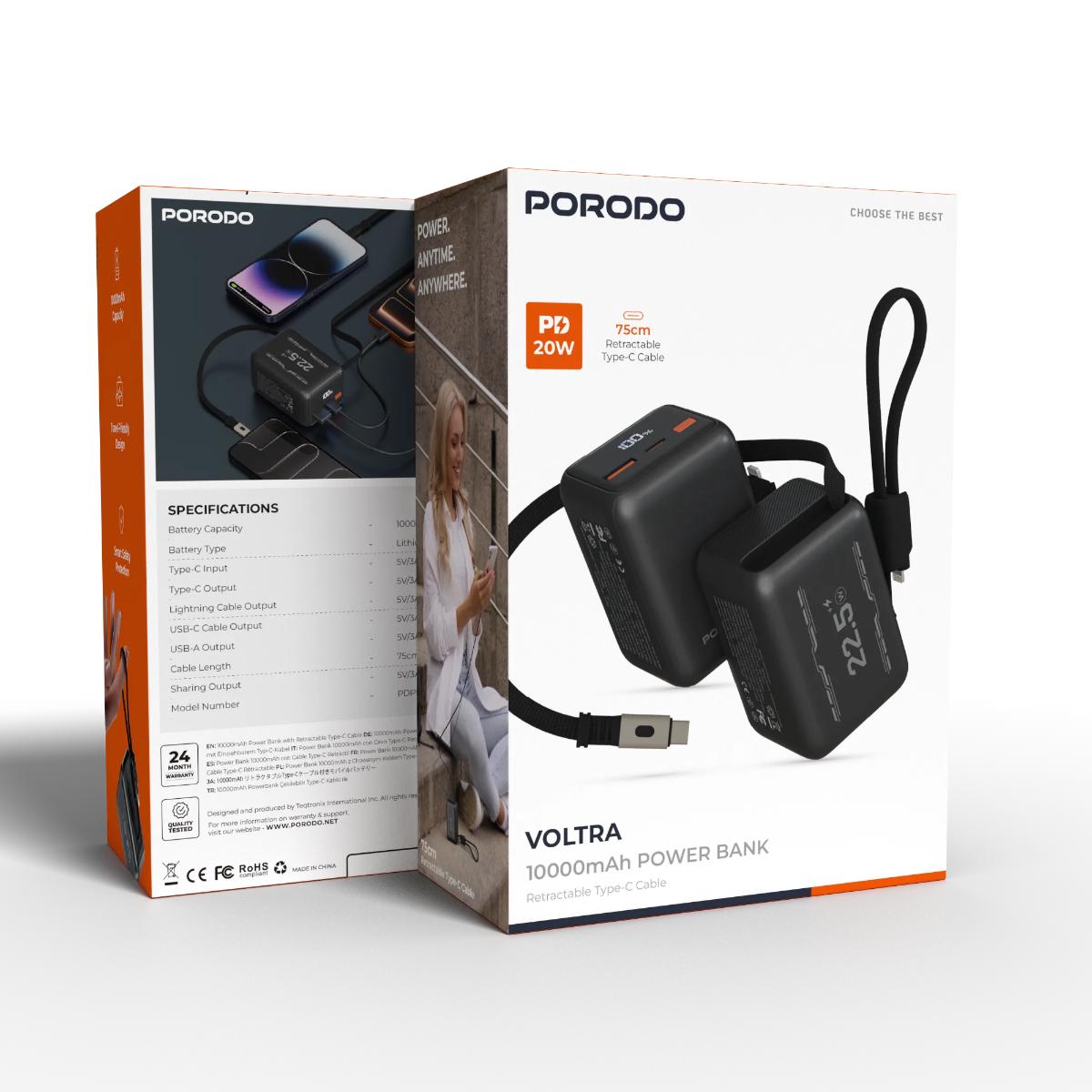 Porodo Voltra 10000mAh Power Bank