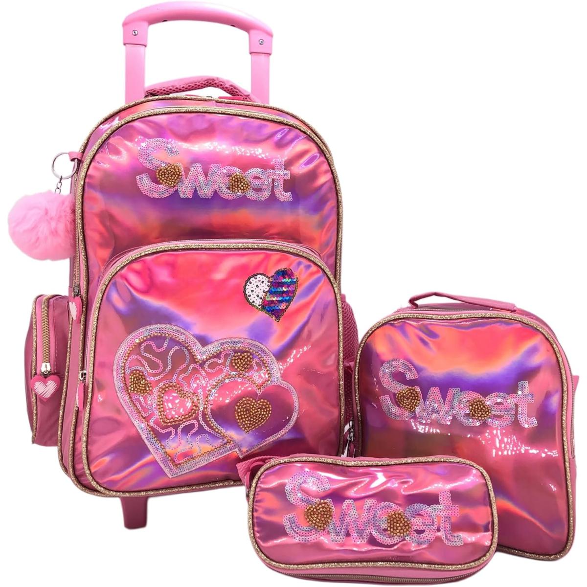 15-Inch Kids Rolling School Bag Set