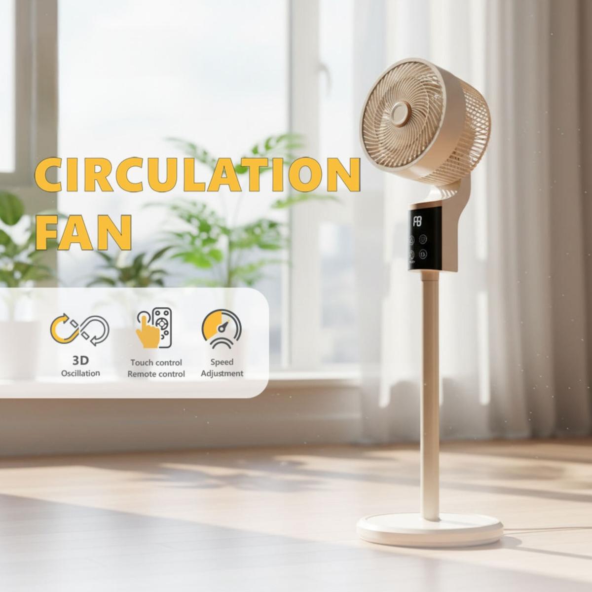 3D Oscillating Circulation Fan