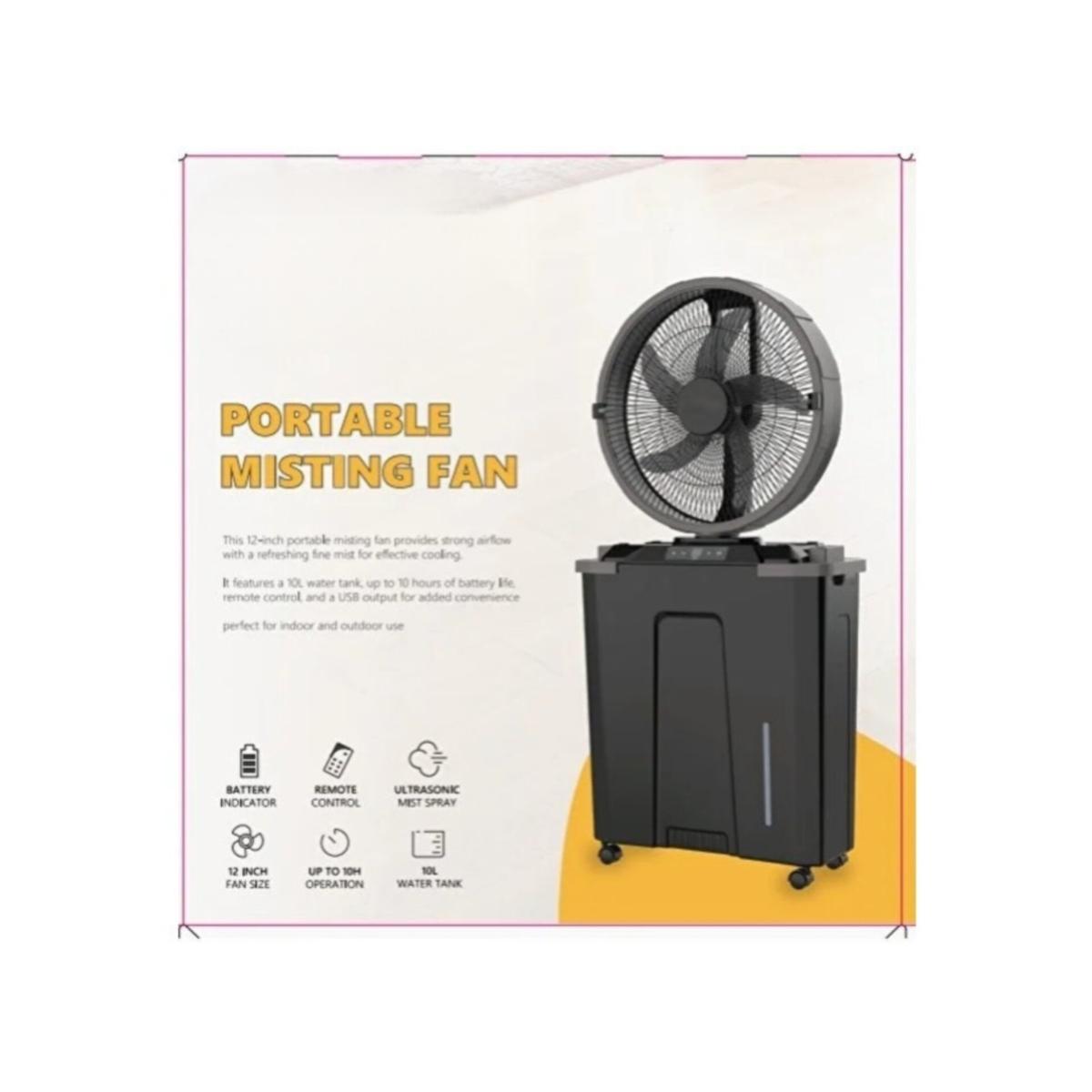 Portable 12-Inch Misting Fan