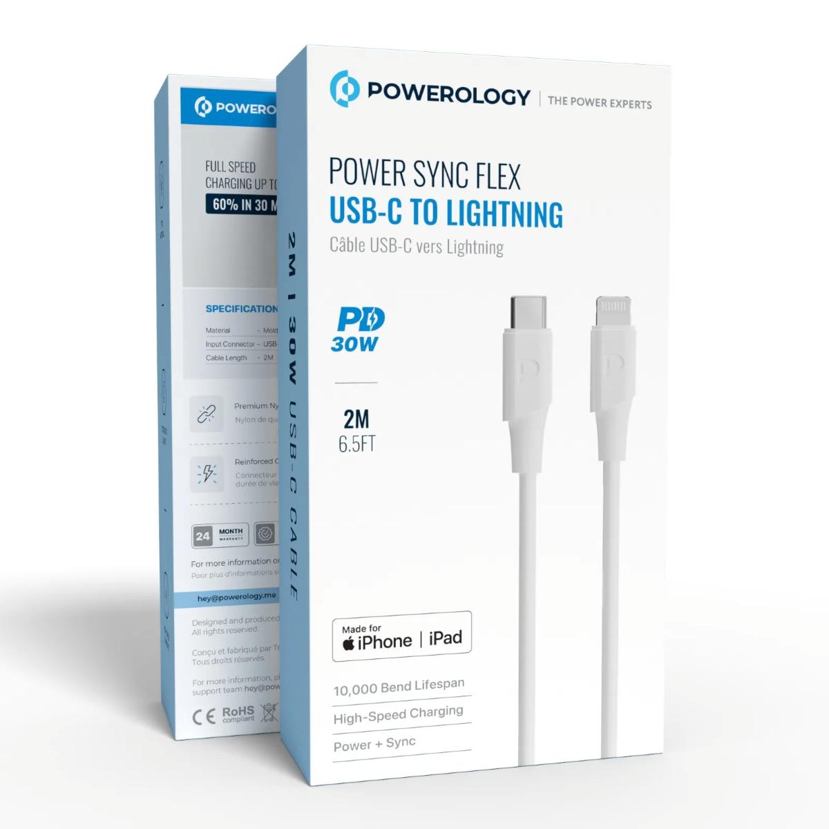Powerology Power Sync Flex USB-C to Lightning Cable