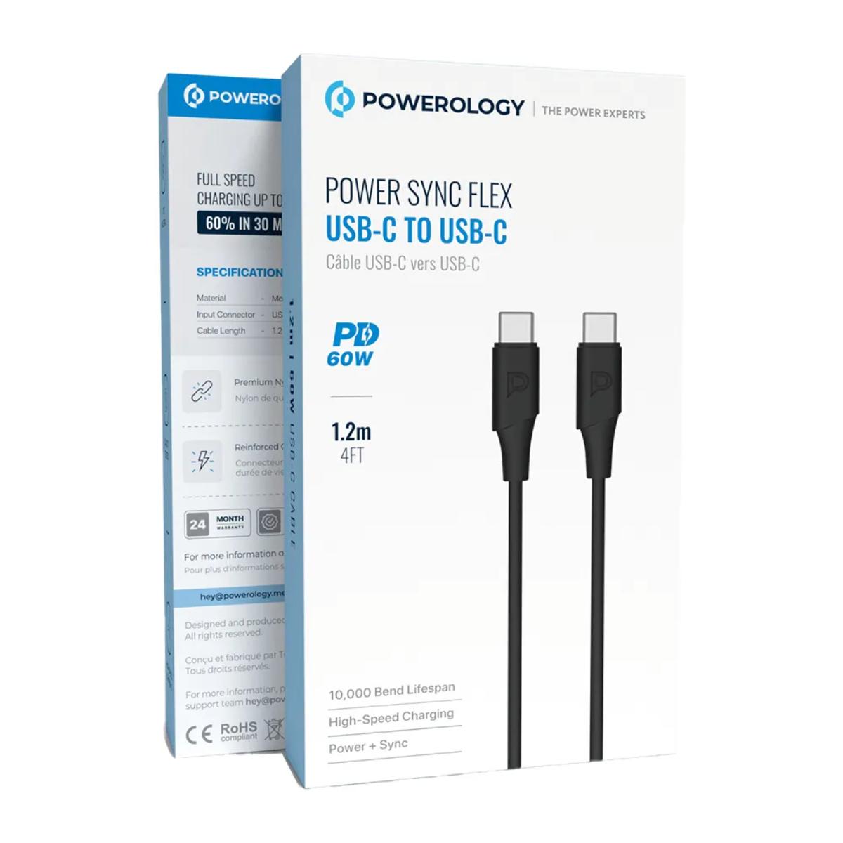 Powerology  Flex USB-C to USB-C PD 60W Cable